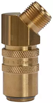 Riegler Temperierkupplung DN9 mit AG, Absperrventil, M16x1,5 45&deg; (280.25)
