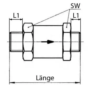 Riegler R&uuml;ckschlagventil Durchgangsform MS G 3/8 AG PN 16bar (227.11)