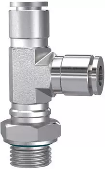Riegler T-Steckverschraubung L-Form drehbar G 3/8 a. Schlauch-&Oslash; 10mm ES (871.038-10 ES)