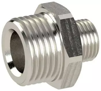 Riegler Doppelgewindenippel G 1 1/4" x G 3/4", SW 50, MS vernickelt, max. 25bar, max. 150&deg;C (MSN25211434)