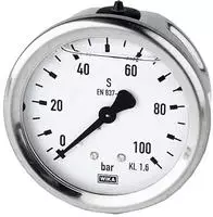 RIEGLER 102152-810-C Glyzerinmano., CrNi-Stahl, G 1/4 hinten zentr., 0-40,0 bar,