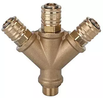 Riegler Verteiler mit 3 Kupplungen 1/2 Zoll (134978)