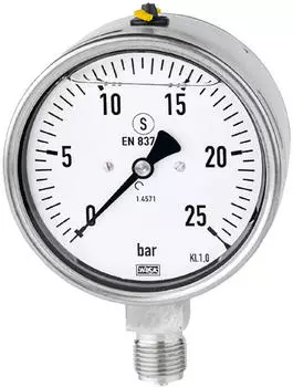 Riegler Glyzerinmanometer CrNi-Stahl G 1/2 unten 0-16bar &Oslash;100mm (5014)