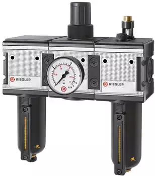 Riegler multifix Wartungseinheit 3-tlg. Metallbeh&auml;lter BG 4, G 3/4 (FRL 44 M-SR-10)