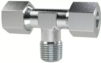 Riegler T-Einschraubverschraubung R 3/8 a., Rohr-Au&szlig;en-&Oslash; 12, Stahl verz. (TVR3812SST)