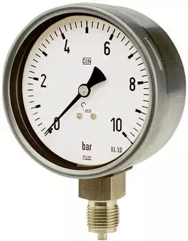 Riegler Manometer CrNi-Stahl G 1/2 radial unten -1/0,0 bar &Oslash; 100mm (4022)