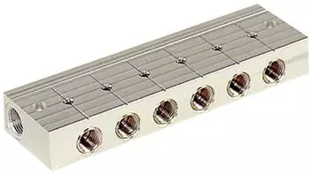 Riegler Verteilerleiste 8 Kugelh&auml;hne Alu-Druckguss G 3/8 (VT 5228)
