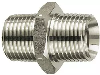 Riegler Doppelgewindenippel R 3/4 a. &times; R 1 a., SW 36, Edelstahl 1.4571 (252.404/2-ES)