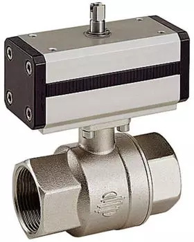 Riegler Messingkugelhahn pneumat. Stellantrieb, doppeltwirkend, Rp 1 (351.212)