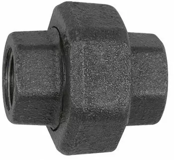 Riegler Verschraubung 330 flachdichtend Rp 3, Temperguss schwarz (TFV 330-30-DS)