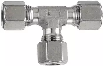 Riegler T-Verschraubung Rohr-Au&szlig;en-&Oslash; 18mm Edelstahl 1.4571 315bar (ES 140)