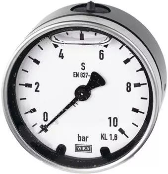 Riegler Glyzerinmanometer Metallgeh&auml;use G 1/2 hinten exzentrisch 0-6,0 bar &Oslash;100 (825)