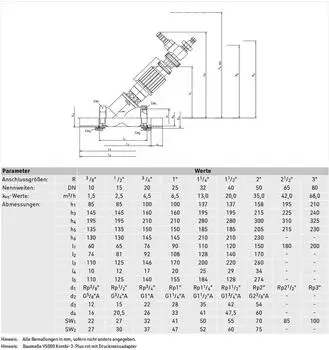 Honeywell Kombi-3-Plus Strangabsperrventil Messing Muffe DN40 (V5000Y0040)