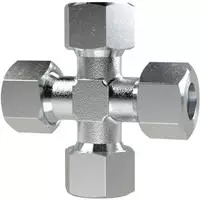 RIEGLER 159722-KV8SLST Kreuz-Verschraubung, Rohr-A&Oslash;8mm, Stahl verz., 1Stk