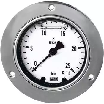 Riegler Glyzerinmanometer Frontring G 1/2 hinten exzentrisch 0-16bar &Oslash;100 (957)