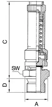 Riegler Sicherheitsventil DN8, Messing, G 1/4, Ansprechdruck 3,6bar (226.01-3,6)