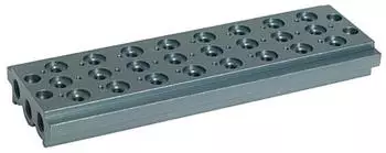 Riegler Mehrfach-Grundplatte f&uuml;r Wegeventile, 8 Ventilpositionen, G 1/8 (520.08-18)