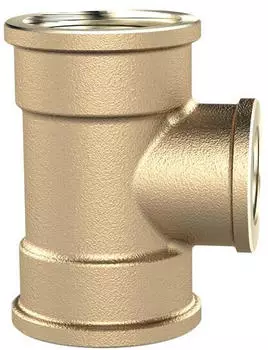 Riegler T-Reduzierst&uuml;ck Messing blank 3x IG, 2x G1", Abgang G1/2", 16bar (TRED101210MSIG)