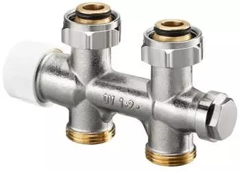 Oventrop Multiblock T Anschlussarmatur 3/4" &Uuml;M x 3/4" AG Eck, Ein-/Zweirohr (1184024)