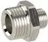 Riegler Doppelgewindenippel G 1 1/4 a. / G 1/2 a., SW 50, Messing vernickelt, max. 25 bar, max. 150°C (MSN25211412)