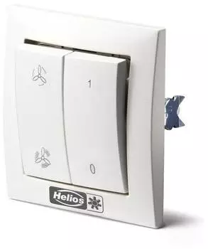 Helios MVB Betriebsschalter 0-1-2 f&uuml;r Multivent-Rohrventilatoren, Kunststoff wei&szlig; (6091)