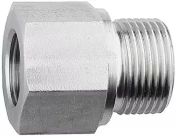 Riegler Lange Wechselreduzierung G 3/4 a. &times; G 1/2 i., Edelstahl 1.4571 (ES 303)