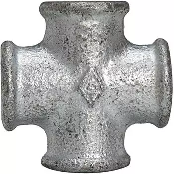 Riegler Kreuzst&uuml;ck 180 4x IG Rp 1 1/2, schwarzer Temperguss feuerverzinkt (TFK 180-112)