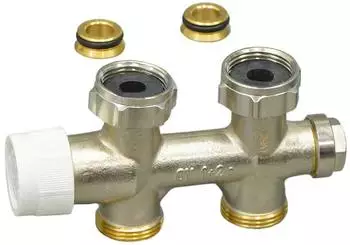 Oventrop Multiblock T Anschlussarmatur Durchgang 3/4" &Uuml;M x 3/4" AG Ein-/Zweirohr (1184023)