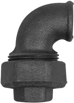 Riegler Verschraubungsbogen 95 flachdichtend IG/IG Rp 1 1/4, Temperguss schwarz (TFV 95-114-S)
