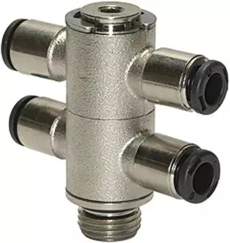 Riegler T-Mehrfachverteiler 4-fach »click-clock«, drehbar, G 1/8, Ø 4mm (761.018-4 M)