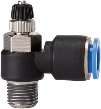 Riegler Drosselrückschlagventil „Blaue Serie" Zuluftdrosselung R 1/2 Ø6mm (185.012-6)