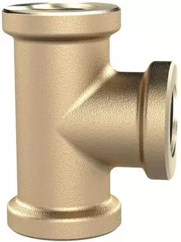 Riegler T-Stück 3x Innengewinde G 1", Messing blank, 16 bar (TST10MSIG)