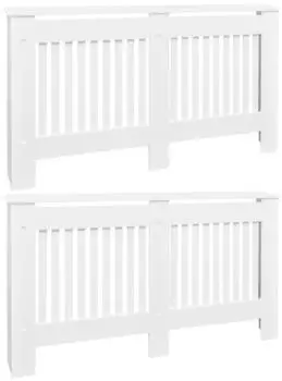 vidaXL Heizk&ouml;rperverkleidung 2 Stk. MDF wei&szlig; 152cm (276004)