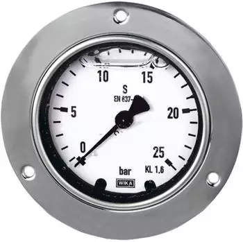 Riegler Glyzerinmanometer Frontring G 1/4 hinten zentr. 0-2,5 bar Ø63mm (900/1)