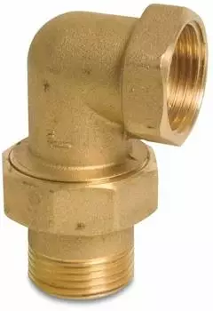 Klasebo Gewindefitting Messing Winkelst&uuml;ck 90&deg; 1" IG x 1" AG konischdichtend (42421)