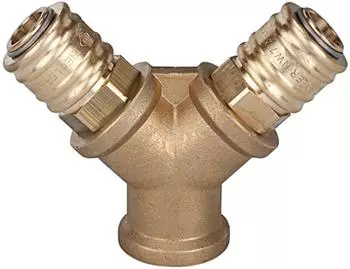 Riegler Verteiler mit 2 Schnellverschlusskupplungen NW7,2, G 3/8 IG, Messing (R26EMS)