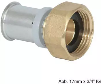 Roth RIS Anschlussverschraubung 17mm x 3/4" IG, Messing (1135000518)