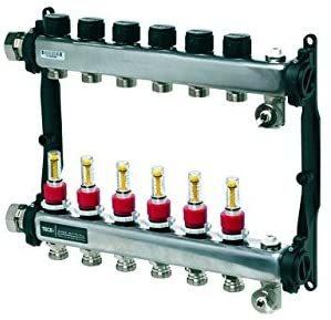 Tece TECEfloor Heizkreisverteiler HKV 6 mit DFA SLQ poliert 1" IG flachdichtend (77310006)