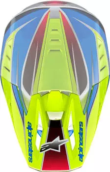 Alpinestars S-M5 Sail Helmschirm Blau/Neon-Gelb/Silber/Schwarz