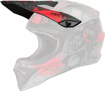 O'Neal 1SRS Vibrant S26 Helmschirm Einheitsgröße unisex Matt Schwarz/Rot