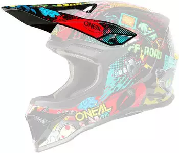 O'Neal 1SRS Vibrant S26 Jugend Helmschirm Einheitsgröße unisex Schwarz/Rot/Blau/Grün