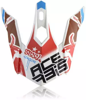 Acerbis Steel Kinder/Eclipse Helmschirm schwarz-weiss-rot