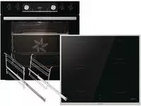 GORENJE Induktions Herd-Set "BCIX6737E05BG" mit 1-fach-Teleskopauszug Aqua Clean
