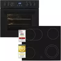 exquisit Backofen-Set "EHE367-HBZ-120 mattschwarz" Backofen ...