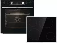 GORENJE Elektro-Herd-Set "BCX6737E05BG" mit 1-fach-Teleskopauszug Aqua Clean Set