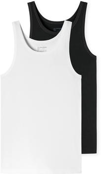 Schiesser 2-Pack Unterhemden Organic Cotton 95/5 (176038-901) schwarz/weiß