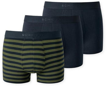 Schiesser Shorts 3-Pack Organic Cotton uni/gestreift mehrfarbig 95/5 (180199-909)