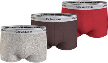 Calvin Klein 3-Pack Trunks (000NB2380A) grey heather/deep mahogany/rouge