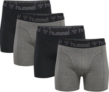 Hummel 4er-Pack enge Boxershorts (215796) black/dark grey melange