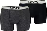 Levis Boxershorts "LEVIS MEN VNTG HTR BOXER BRIEF ORG CO 2P" mit breitem Logobund